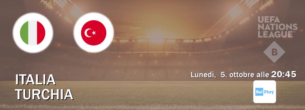 Il match Italia - Turchia sarà trasmesso in diretta TV su RaiPlay (ore 20:45) Il match Italia - Turchia sarà trasmesso in diretta TV su RaiPlay (ore 20:45)