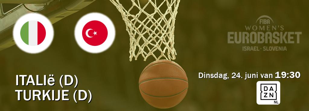 Wedstrijd tussen Italië (D) en Turkije (D) live op tv bij DAZN (dinsdag, 24. juni van  19:30).