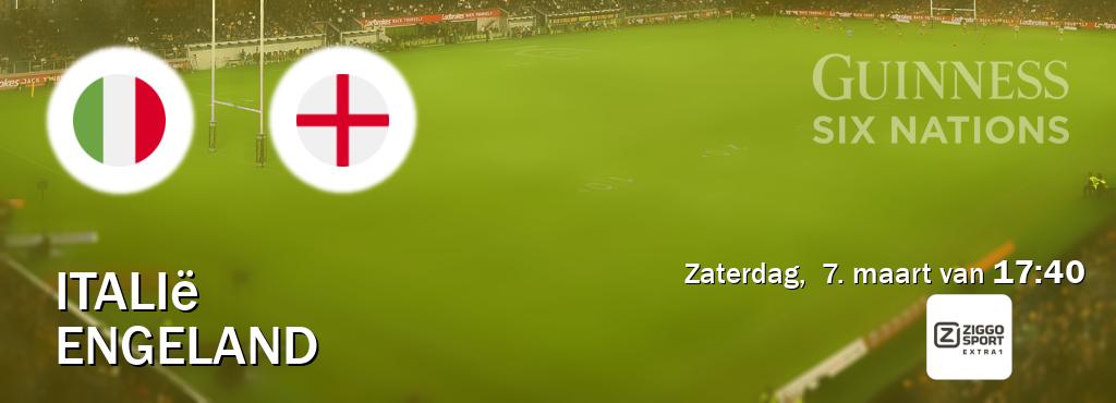 Wedstrijd tussen Italië en Engeland live op tv bij Ziggo Sport 5 (zaterdag,  7. maart van  17:40).