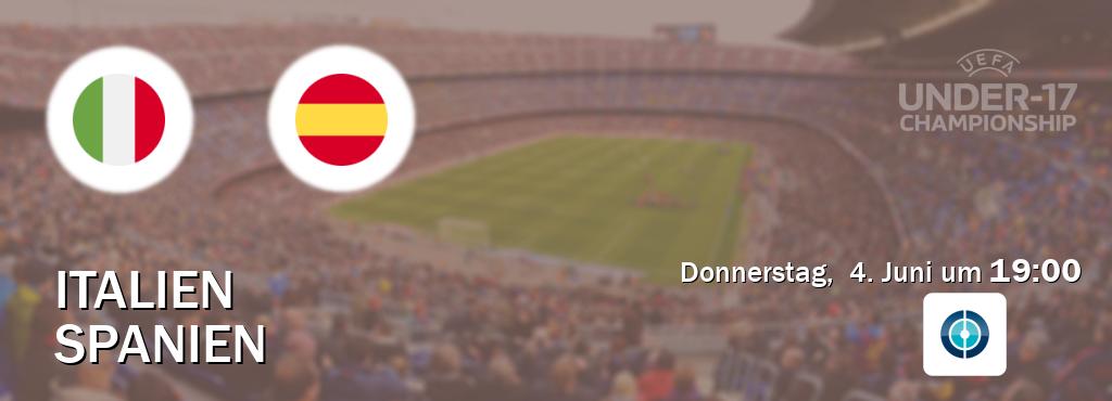 Das Spiel zwischen Italien U17 und Spanien U17 wird am Donnerstag, 4. Juni um 19:00, live vom Sportdigital FUSSBALL übertragen. Das Spiel zwischen Italien U17 und Spanien U17 wird am Donnerstag, 4. Juni um 19:00, live vom Sportdigital FUSSBALL übertragen.
