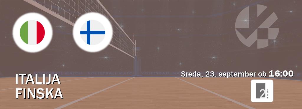 Dvoboj Italija in Finska s prenosom tekme v živo na TV Slo 2.