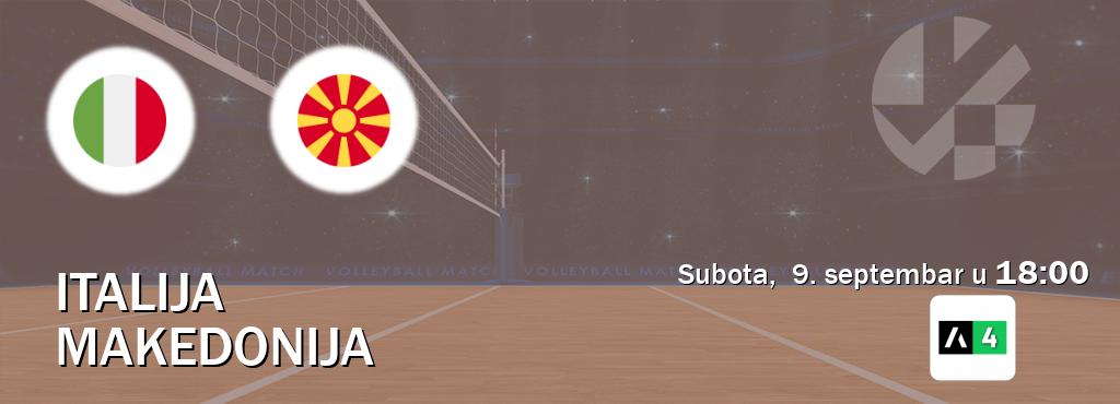 Izravni prijenos utakmice Italija i Makedonija pratite uživo na Arena Sport 4 (subota,  9. septembar u  18:00).
