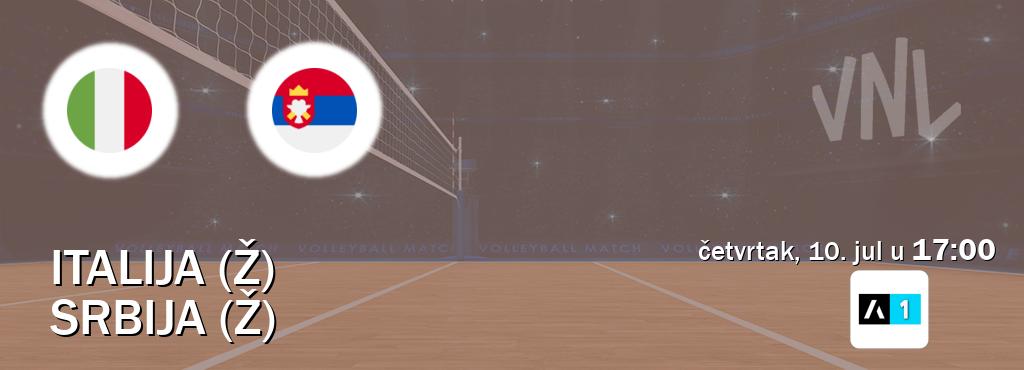 Izravni prijenos utakmice Italija (Ž) i Srbija (Ž) pratite uživo na Arena Sport 1 (četvrtak, 10. jul u 17:00). Izravni prijenos utakmice Italija (Ž) i Srbija (Ž) pratite uživo na Arena Sport 1 (četvrtak, 10. jul u 17:00).