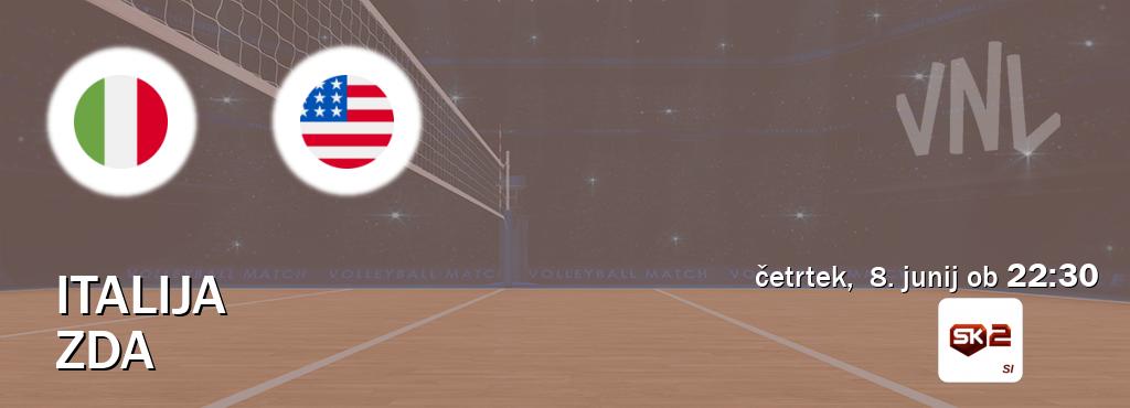 Dvoboj Italija in ZDA s prenosom tekme v živo na Sportklub 2.