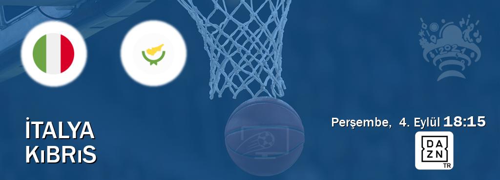 Karşılaşma İtalya - Kıbrıs DAZN'den canlı yayınlanacak (Perşembe,  4. Eylül  18:15).