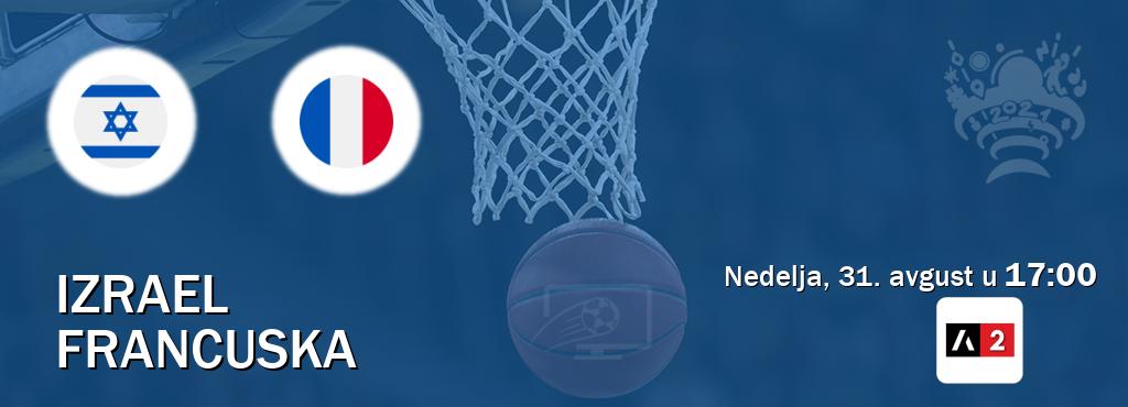 Izravni prijenos utakmice Izrael i Francuska pratite uživo na Arena Sport 2 (nedelja, 31. avgust u  17:00).