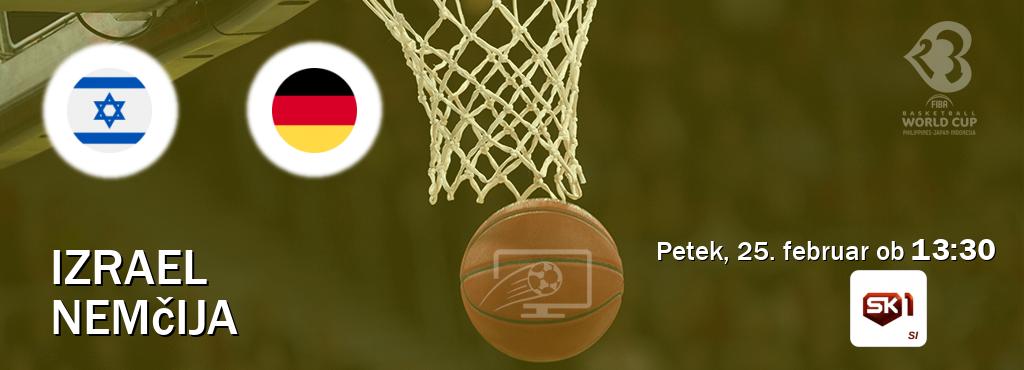 Prenos tekme med Izrael in Nemčija v živo na Sportklub 1 (petek, 25. februar ob  13:30 uri).