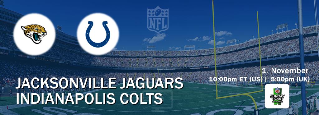 You can watch game live between Jacksonville Jaguars and Indianapolis Colts on NFL Sunday Ticket(US). You can watch game live between Jacksonville Jaguars and Indianapolis Colts on NFL Sunday Ticket(US).