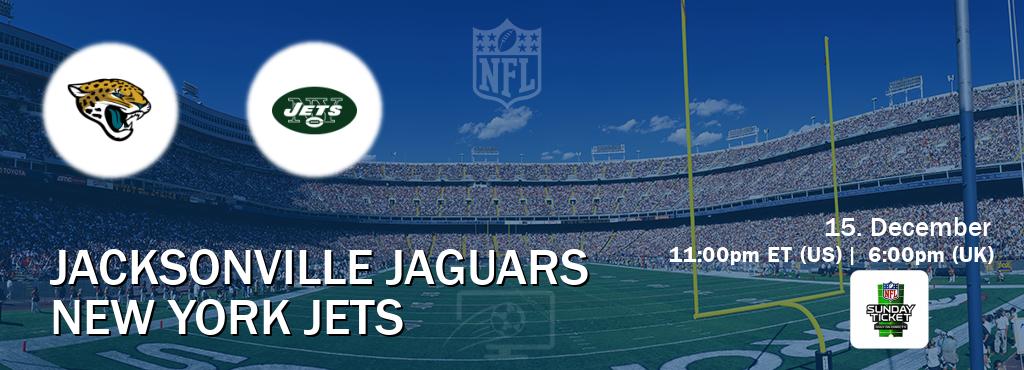 You can watch game live between Jacksonville Jaguars and New York Jets on NFL Sunday Ticket(US).