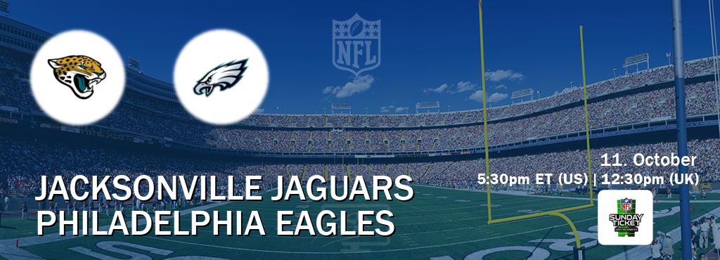 You can watch game live between Jacksonville Jaguars and Philadelphia Eagles on NFL Sunday Ticket(US).