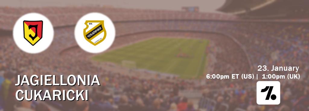 You can watch game live between Jagiellonia and Cukaricki on OneFootball.