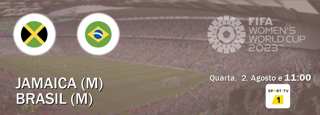 Jogo entre Jamaica (M) e Brasil (M) tem emissão Sport TV 1 (Quarta,  2. Agosto e  11:00).