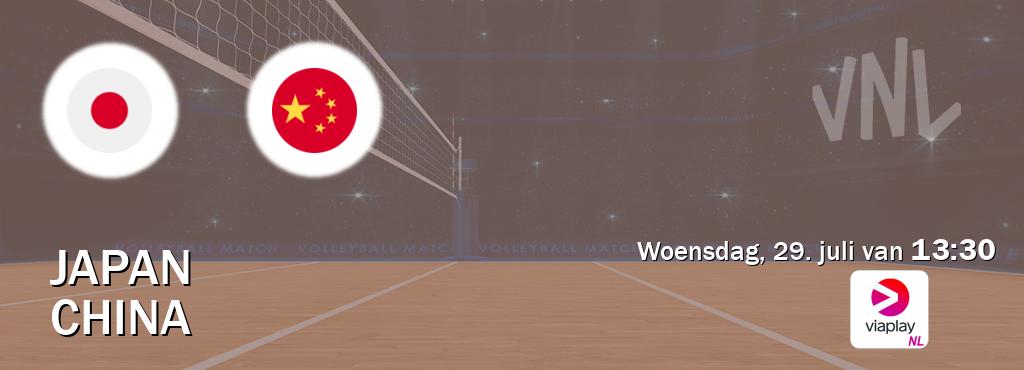 Wedstrijd tussen Japan en China live op tv bij Viaplay Nederland (woensdag, 29. juli van  13:30).