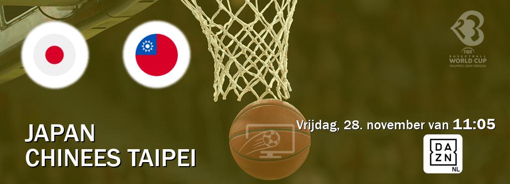 Wedstrijd tussen Japan en Chinees Taipei live op tv bij DAZN (vrijdag, 28. november van  11:05).