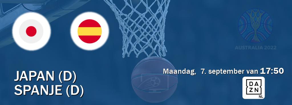 Wedstrijd tussen Japan (D) en Spanje (D) live op tv bij DAZN (maandag,  7. september van  17:50).