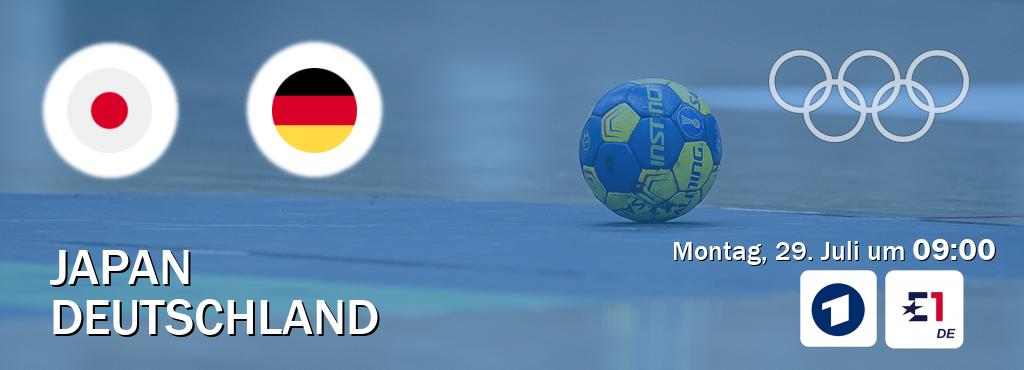 Das Spiel zwischen Japan und Deutschland wird am Montag, 29. Juli um  09:00, live vom Das Erste und Eurosport 1 übertragen.