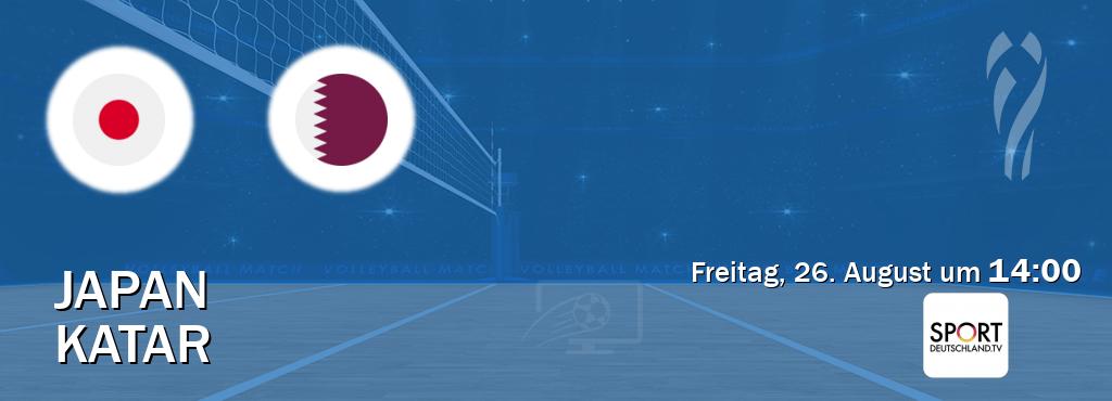 Das Spiel zwischen Japan und Katar wird am Freitag, 26. August um  14:00, live vom Sportdeutschland.TV übertragen.