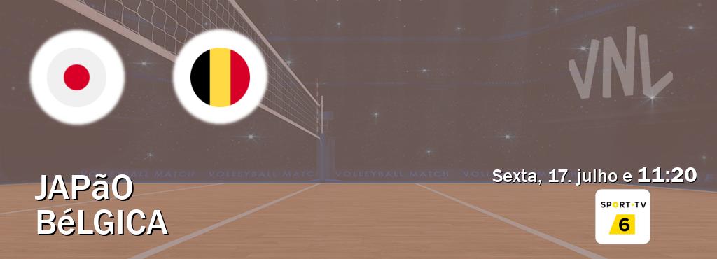 Jogo entre Japão e Bélgica tem emissão Sport TV 6 (sexta, 17. julho e 11:20). Jogo entre Japão e Bélgica tem emissão Sport TV 6 (sexta, 17. julho e 11:20).