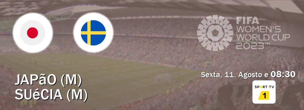 Jogo entre Japão (M) e Suécia (M) tem emissão Sport TV 1 (Sexta, 11. Agosto e  08:30).