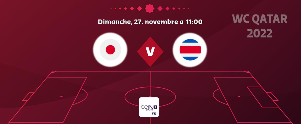 Match entre Japon et Costa Rica en direct à la beIN Sports 1 (dimanche, 27. novembre a  11:00).