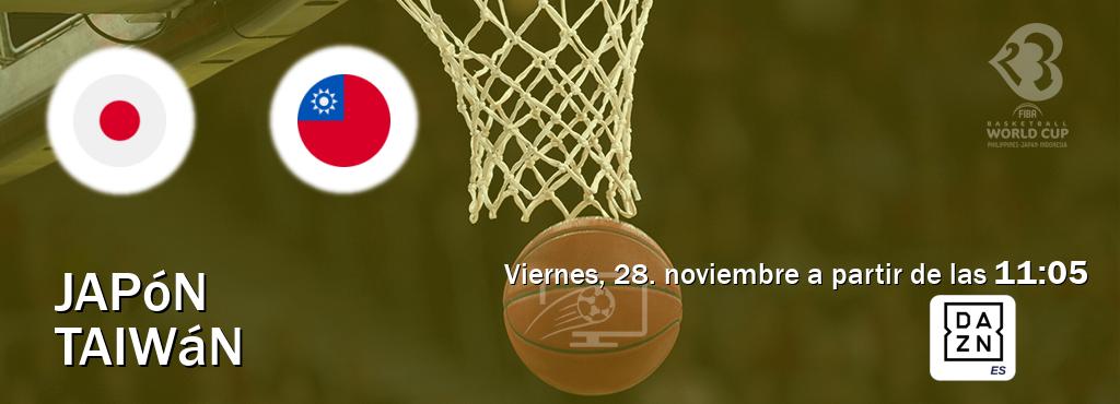 El partido entre Japón y Taiwán será retransmitido por DAZN España (viernes, 28. noviembre a partir de las 11:05). El partido entre Japón y Taiwán será retransmitido por DAZN España (viernes, 28. noviembre a partir de las 11:05).