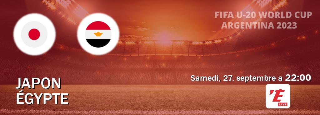 Match entre Japon U20 et Égypte U20 en direct à la L'Equipe Live (samedi, 27. septembre a  22:00).