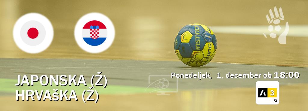 Dvoboj Japonska (Ž) in Hrvaška (Ž) s prenosom tekme v živo na Arena Sport 3.