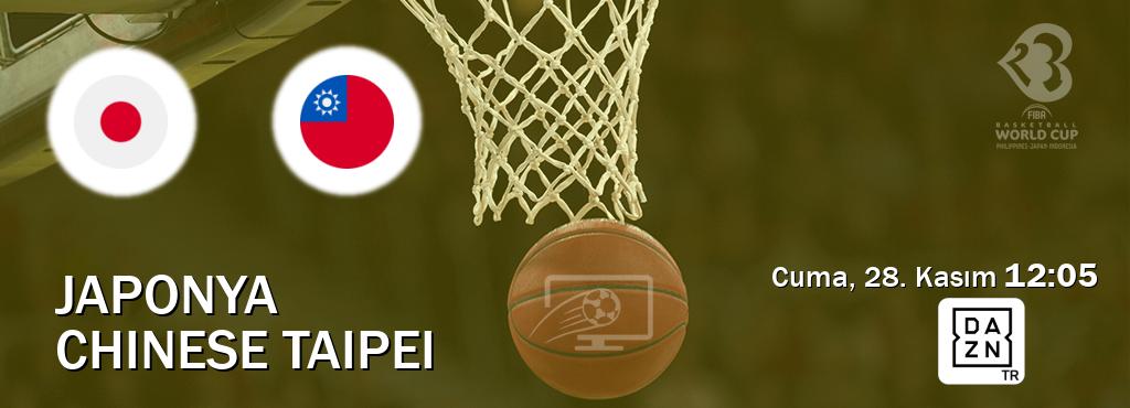 Karşılaşma Japonya - Chinese Taipei DAZN'den canlı yayınlanacak (Cuma, 28. Kasım  12:05).
