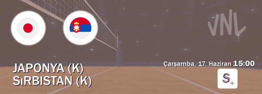 Karşılaşma Japonya (K) - Sırbistan (K) S Sport +'den canlı yayınlanacak (Çarşamba, 17. Haziran 15:00). Karşılaşma Japonya (K) - Sırbistan (K) S Sport +'den canlı yayınlanacak (Çarşamba, 17. Haziran 15:00).