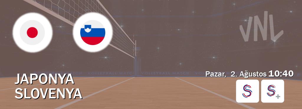 Karşılaşma Japonya - Slovenya S Sport ve S Sport +'den canlı yayınlanacak (Pazar, 2. Ağustos 10:40). Karşılaşma Japonya - Slovenya S Sport ve S Sport +'den canlı yayınlanacak (Pazar, 2. Ağustos 10:40).