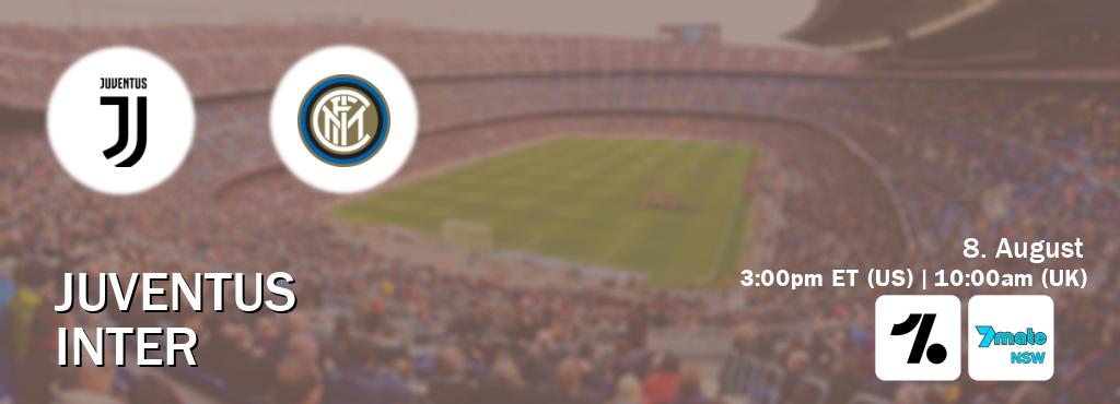 You can watch game live between Juventus and Inter on OneFootball and 7Mate Sydney(AU).