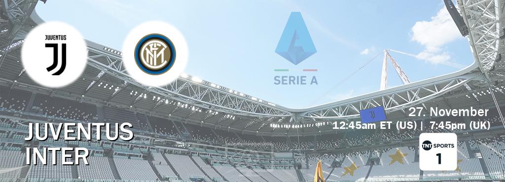 You can watch game live between Juventus and Inter on TNT Sports 1(UK).