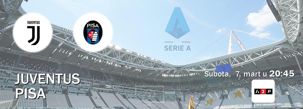 Izravni prijenos utakmice Juventus i Pisa pratite uživo na Arena Premium 2 (subota, 7. mart u 20:45). Izravni prijenos utakmice Juventus i Pisa pratite uživo na Arena Premium 2 (subota, 7. mart u 20:45).