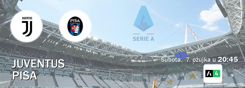 Izravni prijenos utakmice Juventus i Pisa pratite uživo na Arena Sport 4 (subota,  7. ožujka u  20:45).