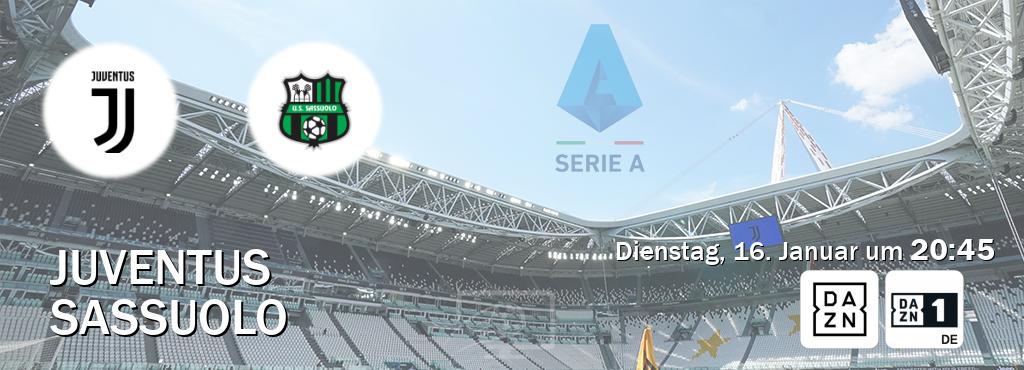 Das Spiel zwischen Juventus und Sassuolo wird am Dienstag, 16. Januar um  20:45, live vom DAZN und DAZN 1 Deutschland übertragen.