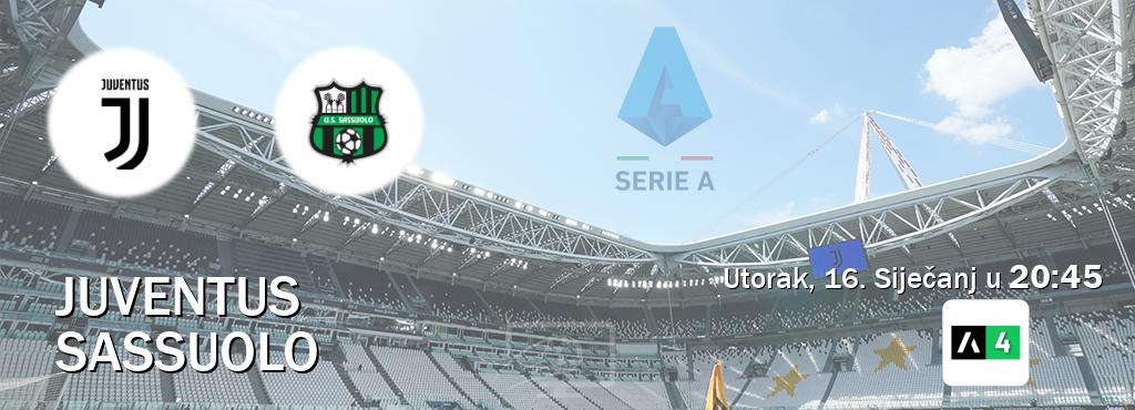 Izravni prijenos utakmice Juventus i Sassuolo pratite uživo na Arena Sport 4 (Utorak, 16. Siječanj u  20:45).