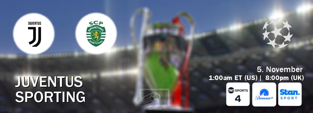 You can watch game live between Juventus and Sporting on TNT Sports 4(UK), Paramount+(US), Stan Sport(AU). You can watch game live between Juventus and Sporting on TNT Sports 4(UK), Paramount+(US), Stan Sport(AU).