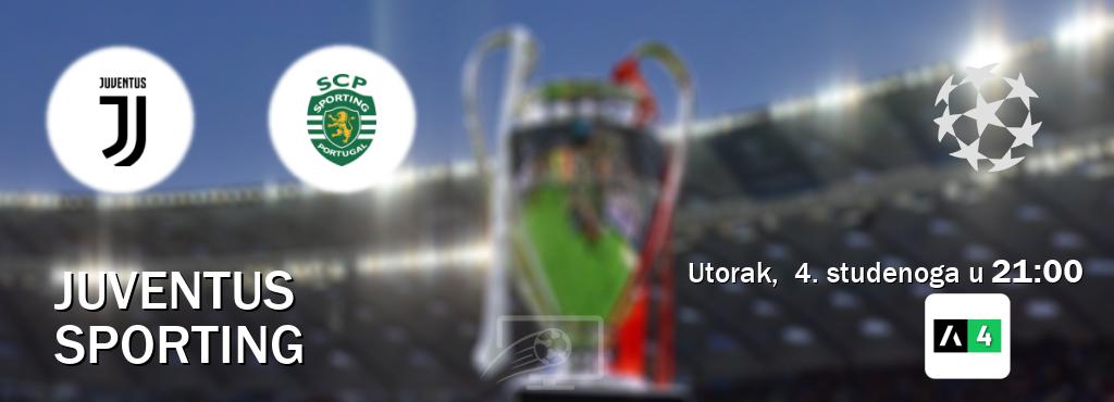 Izravni prijenos utakmice Juventus i Sporting pratite uživo na Arena Sport 4 (utorak, 4. studenoga u 21:00). Izravni prijenos utakmice Juventus i Sporting pratite uživo na Arena Sport 4 (utorak, 4. studenoga u 21:00).