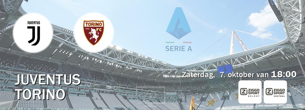 Wedstrijd tussen Juventus en Torino live op tv bij Ziggo Select, Ziggo Voetbal (zaterdag,  7. oktober van  18:00).