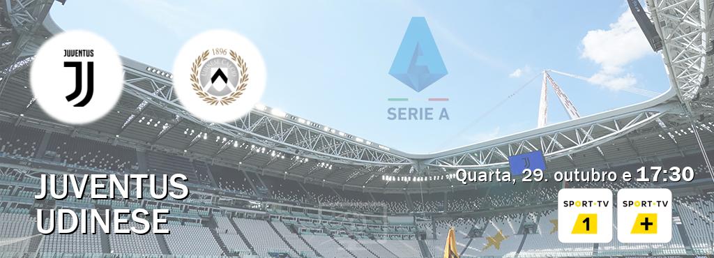 Jogo entre Juventus e Udinese tem emissão Sport TV 1, Sport TV + (quarta, 29. outubro e 17:30). Jogo entre Juventus e Udinese tem emissão Sport TV 1, Sport TV + (quarta, 29. outubro e 17:30).