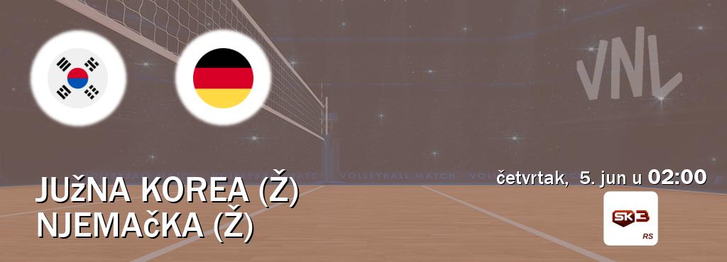 Izravni prijenos utakmice Južna Korea (Ž) i Njemačka (Ž) pratite uživo na Sportklub 3 (četvrtak,  5. jun u  02:00).