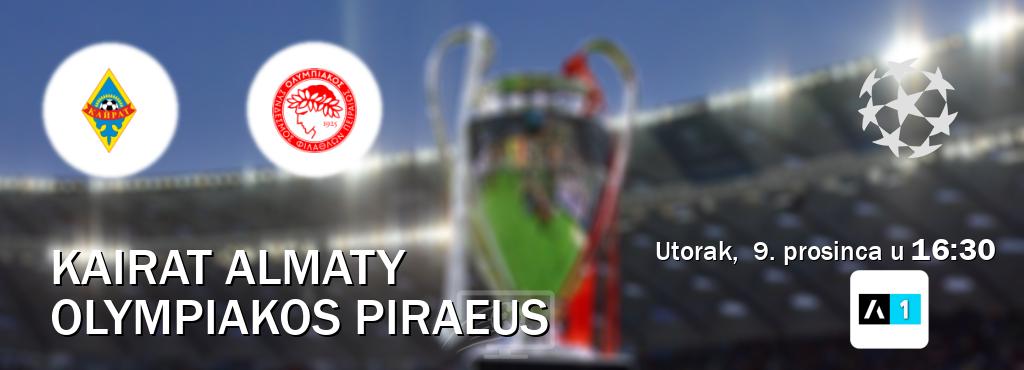 Izravni prijenos utakmice Kairat Almaty i Olympiakos Piraeus pratite uživo na Arena Sport 1 (utorak,  9. prosinca u  16:30).