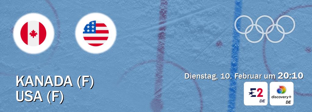 Das Spiel zwischen Kanada (F) und USA (F) wird am Dienstag, 10. Februar um  20:10, live vom Eurosport 2 und Discovery + übertragen.