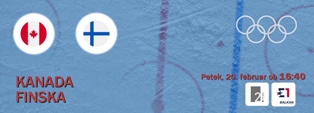 Dvoboj Kanada in Finska s prenosom tekme v živo na TV Slo 2 in Eurosport 1.