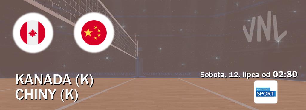 Gra między Kanada (K) i Chiny (K) transmisja na żywo w Polsat Sport (sobota, 12. lipca od  02:30).