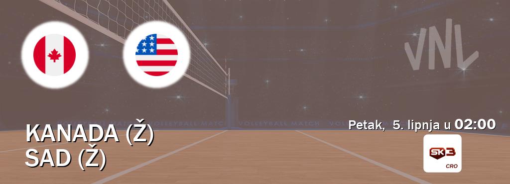 Izravni prijenos utakmice Kanada (Ž) i SAD (Ž) pratite uživo na Sportklub 3 (petak, 5. lipnja u 02:00). Izravni prijenos utakmice Kanada (Ž) i SAD (Ž) pratite uživo na Sportklub 3 (petak, 5. lipnja u 02:00).