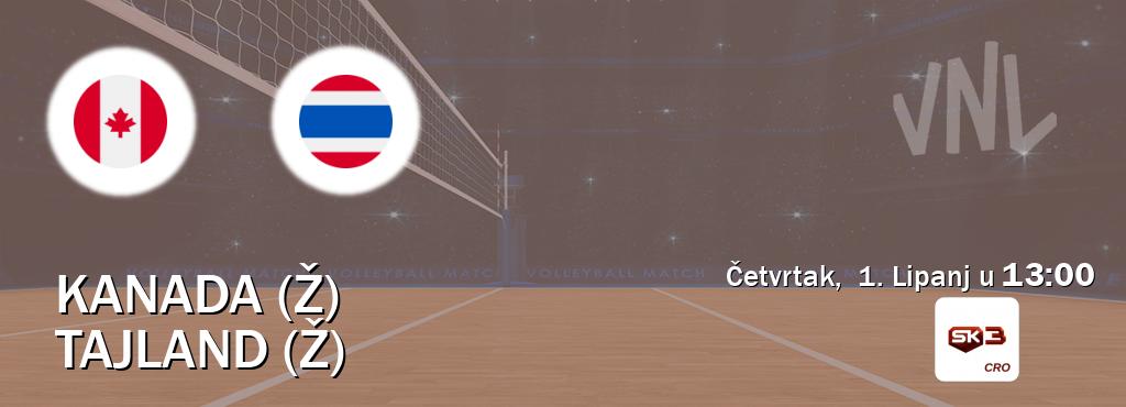 Izravni prijenos utakmice Kanada (Ž) i Tajland (Ž) pratite uživo na Sportklub 3 (Četvrtak,  1. Lipanj u  13:00).