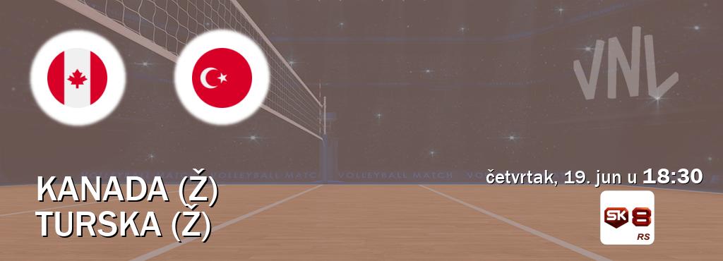 Izravni prijenos utakmice Kanada (Ž) i Turska (Ž) pratite uživo na Sportklub 8 (četvrtak, 19. jun u  18:30).