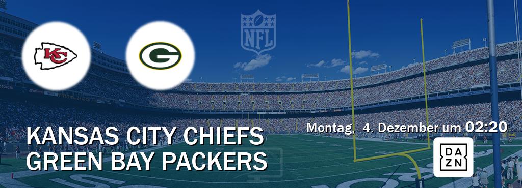 Das Spiel zwischen Kansas City Chiefs und Green Bay Packers wird am Montag,  4. Dezember um  02:20, live vom DAZN übertragen.