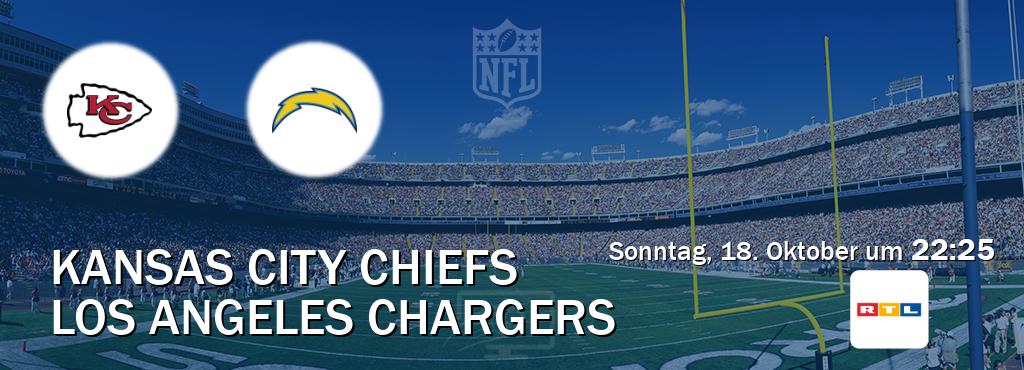 Das Spiel zwischen Kansas City Chiefs und Los Angeles Chargers wird am Sonntag, 18. Oktober um 22:25, live vom RTL übertragen. Das Spiel zwischen Kansas City Chiefs und Los Angeles Chargers wird am Sonntag, 18. Oktober um 22:25, live vom RTL übertragen.